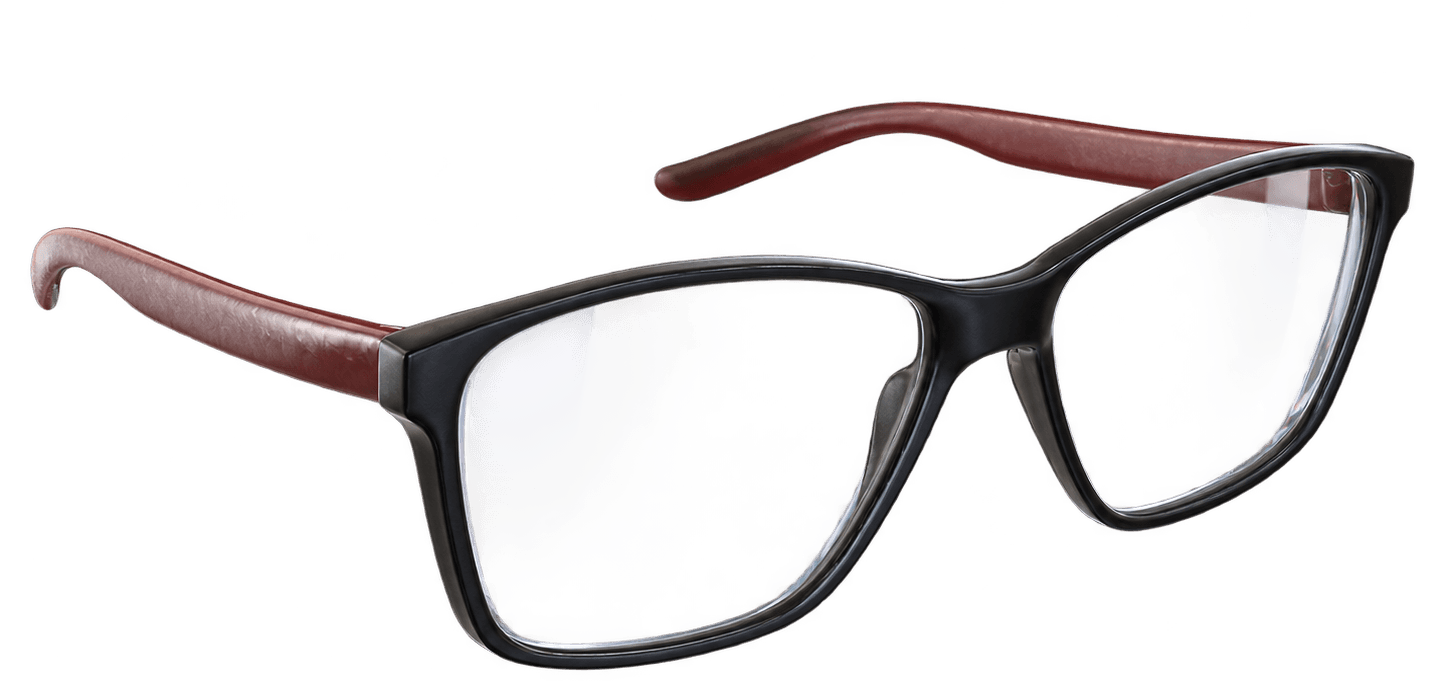 Nano ProTech photochromic eyeglasses — black frame with red temples